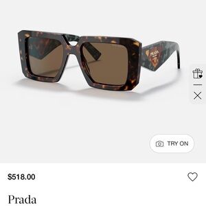 Prada Tortoise PR 23YS Square Sunglasses